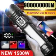 9000000LM Super Strong LED Flashlight Recharging Zoom Tactical Torch Waterproof