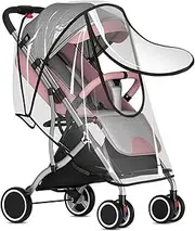 ZITUZY Rain Cover for Prams, Rain Cover Buggy, Pushchair with Window and Double Zip, Used for Pushchairs (Transparent)
