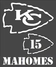 8"x9.5" Clear Plastic Stencil - KC Chiefs Mahomes (RE229)*****