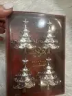 Set of 4 Lenox Holiday Noel Silver Christmas Tree Napkin Rings