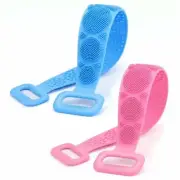 Double-Sided Exfoliating Silicone Scrubber and Long Back Massager For Shower