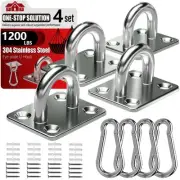 304 Stainless Steel Pad Eye Snap Hooks, M8 Heavy Duty Ceiling Hooks, 1200 lb ...