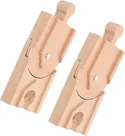 Kisangel Wooden Train Track Replacement Parts 2pcs Track Toys for DIY Railway Sets Imaginative Play