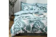Clive Green Tropical Plant Quilt Cover Set ( Single size)