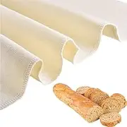 Bakers Couche 90x65CM Large Natural Linen Proofing Cloth - Professional Thickened Bread Cloth for Homemade French Baguette and Artisan Loaf Baking