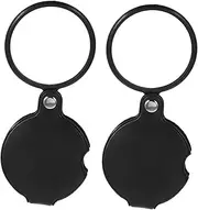 FONDOTIN 2pcs Portable Folding Magnifying Lens with Protective Case Compact Handheld Magnifier for Reading Small Prints Cards and Labels for Hobbies and Travel