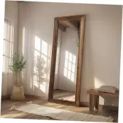 Rustic Farmhouse Full Length Mirror, 64"x21" Wood Frame Floor Mirror, Free