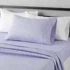 Amazon Basic Twin 3-Piece Microfiber Bed Sheet Set Blue Damask Soft Wrinkle-Free