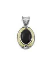 Samuel B. 18K & Silver 7.62 ct. tw. Onyx Pendant