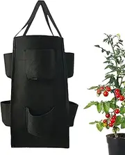 Rissunkv Garden Grow Bags | 10 Gallon Breathable Tomato Grow Bags with Handles | Fabric Pots Felt Strawberry Container for Balcony Courtyard Gardening