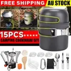 Camping Cookware Set Camp Outdoor Tableware Pot Pan Portable Gas Stove Anti-slip