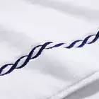 $104 MATOUK BATH TOWEL NAVY BLUE CHAIN EMBROIDERED ZERO TWIST LONG STAPLE COTTON