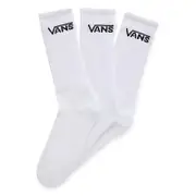 Vans 3pk Classic Crew Socks Sport Skate Skateboard Sox - White - US 9.5 - 13