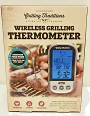 New Grilling Traditions Wireless Grilling Thermometer 100 ft Receiver Temp Alarm