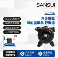 在飛比找momo購物網優惠-【SANSUI 山水】戶外渦輪噴射循環扇SZF-99G(野戰