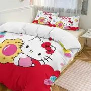 v850 Hello Kitty 3-Piece Twin Bed Set - Includes 1 Single Comforter And 2 Pillowcases Bedding - Fade Resistant Microfiber - Hello Kitty io850