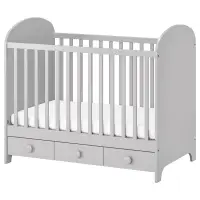 在飛比找蝦皮購物優惠-IKEA GONATT 嬰兒床 二手 灰色 已絕版