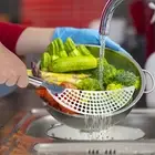 2Pcs Pot Strainer Set Stainless Steel Pasta Colander with Handle Heat xiBQg