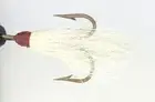 10 Flies - White Bucktail w/ Red Head on Bronze 2 Mustad Treble Hook