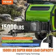 Adjustable Trailer Coupler and 5-Position Channel Bracket Kit, 2-5/16" Hitch Ball, 15000 lbs Capacity, Heavy Duty Cast Channel-Mount Coupler, for Towing Camper, Pickup Truck, SUV, Black Coating
