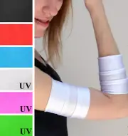 White Arm Bands Wrestler Costume Gloves Cuffs Cosplay UV Blacklight Halloween