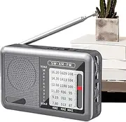 Portable Radio Rechargeable - Rechargeable Shortwave Radio Am Fm Weather Radio | Great Reception Full Band Transistor Radio Earphone Jack Audio Equipment for Travel