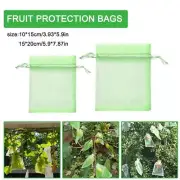 100x Organza Fruit Protecting Bags Mesh Barrier Bag Fruit Tree Netting New L4P2