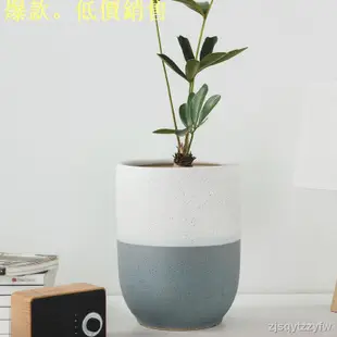 0602現貨熱賣特大陶瓷花盆簡約個性綠植種樹落地客廳庭院大花盆特價批發