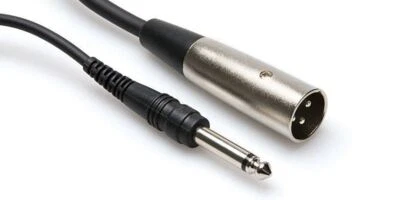 HOSA PXM-103 1/4" TS - XLR Male 3 Foot Unbalanced Cable OFC Spiral Shield