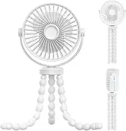 Minii Portable Pram Fan | Clip On Fan with Flexible Tripod | Personal Fan for Pram | Battery Operated Stroller Fan | Stroller Fan | Octopus Pram Fan for Car, Treadmill, Baby Travel Essentialss,