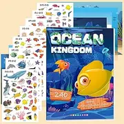 Sticker Books Educational Busy Quiet Stickers Book for for Kids Toddlers Boys Girls (Ocean Kingdom)