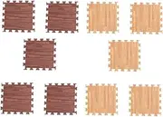 10Pcs Wood Grain Interlocking Eva Floor Mats for Bedroom Soft Puzzle Mat for Play Area Slip Easy to Clean Design Versatile Flooring