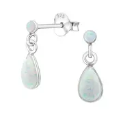 Sterling Silver Opal Stud Earrings