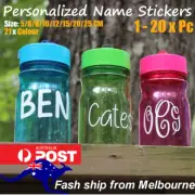 Personalized Water Bottle Kids Name Stickers Labels Gym Drink School Lunch Box