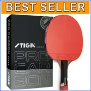 Professional Pro Carbon Table Tennis Paddle | Speed 99, Spin 100, Red & Blue