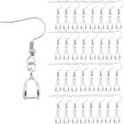 KJMYYXGS 50PCS Earring Hooks with Pinch Bails Clasp for DIY Earring Making (S...