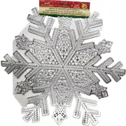 Set of 2 Same Vinyl PVC Placemats (17.25") CHRISTMAS,SILVER/GREY SNOWFLAKE, Link
