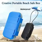 Portable Storage Box Beach Safe Box 4-digit Combination Lock With Steel Wire