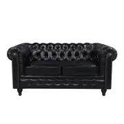 Nester Chesterfield 2 Seat Sofa Black