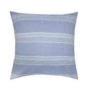 Bambury Juna European 65x65cm Pillowcase Square Cotton Decor Cover Stripes Blue