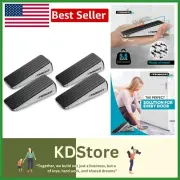 Heavy-Duty Door Stop Wedge Set of 4 - Zinc Rubber with Wall Protectors