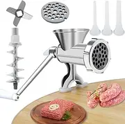 Meat Grinder Manual Mincer Manual Meat Grinder with Handle Rustproof Meat Grinder Sausage Maker Table Mount Pork Mincer with 3 Sausage Maker Tube for Home Kitchen