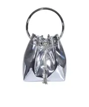 Jimmy Choo Logo Plaque Tassel-Detailed Top Handle Bag One size Gray