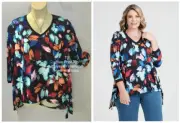 Taking Shape Blue Print Top - S - BNWT