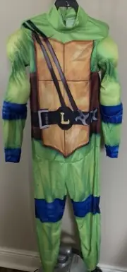 Boys Teenage Mutant Ninja Turtle LEONARDO COSTUME M 8 NEW Muscle Suit Shell Mask