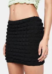[Motel] Black Big Bubble Jersey Guida Mini Skirt