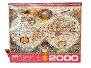 Eurographics 2000 Piece Antique World Map Puzzle 1997 New