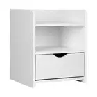 Modern Open Shelf NightStand Bedside Side Table W/ Drawer - White