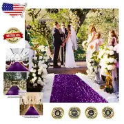Glamorous Purple Sequin Aisle Runner 15FTx4FT - Perfect for Weddings & Events