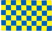 Blue and Yellow Check Flag 3' x 5' - checkered racing flags 90 x 150 cm - Banner 3x5 ft - AZ FLAG